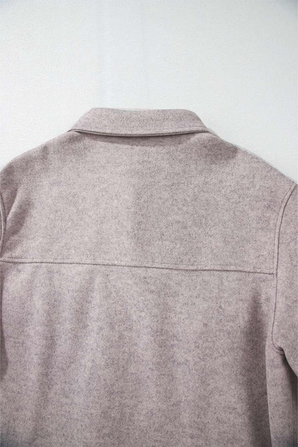 Light grey buttoned shacket with pockets - Love Salve